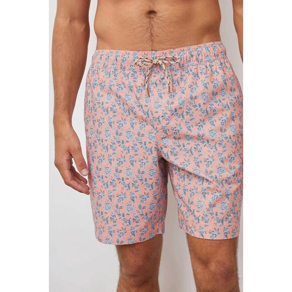 Rails Kian Scattered Posy Peach Floral Mens Swim Shorts Size 2X NWT - Picture 2 of 16